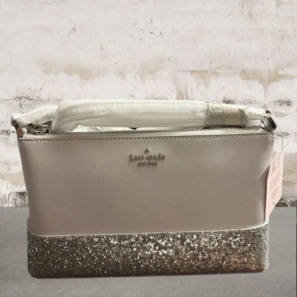 Kate Spade NWT Flash Glitter Crossbody Gray - Picture 5 of 6